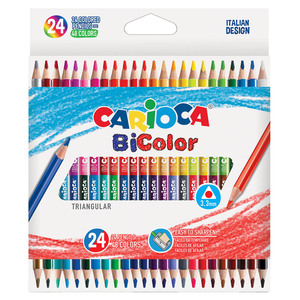 LAPICES DE COLOR CARIOCA BICOLOR TRIANGULAR 24U LAPICES DE COLOR CARIOCA BICOLOR TRIANGULAR 24U