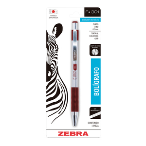 BOLIGRAFO METALICO ZEBRA F-301 VINO, BLISTER 1 PIEZAS BOLIGRAFO METALICO ZEBRA F-301 VINO, BLISTER 1 PIEZAS