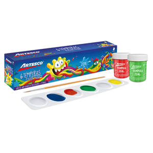 TEMPERAS ARTESCO DE 20 ML 8U (6 COLORES BASICOS + PALETA MEZCLADORA + PINCEL) TEMPERAS ARTESCO DE 20 ML 8U (6 COLORES BASICOS + PALETA MEZCLADORA + PINCEL)