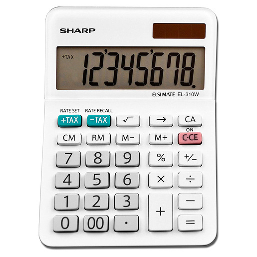 CALCULADORA SHARP PORTATIL COLOR BLANCO EL-310WB