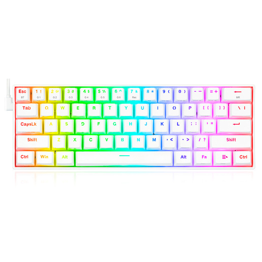 TECLADO REDRAGON GAMING INALAMBRICO DRACONIC BLANCO K530W-RGB