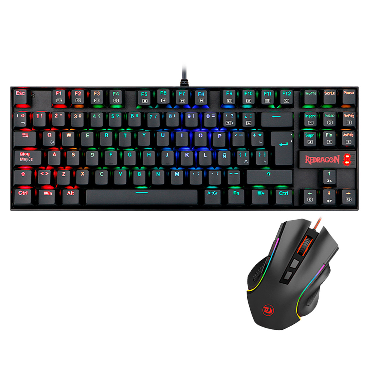TECLADO REDRAGON CON MOUSE K552RGB-BA-SP