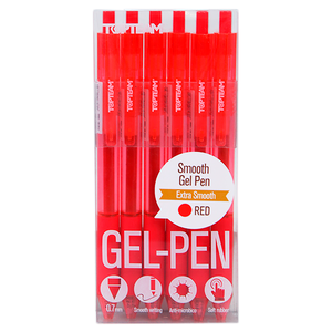 BOLIGRAFO RETRACTIL GEL TOP TEAM 0.7MM ROJO 6U