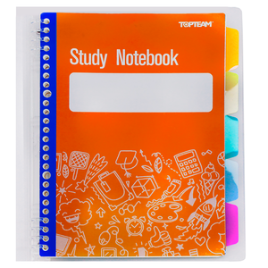 CUADERNO ESPIRAL LINEAS TOP TEAM B5 ANARANJADO 80H