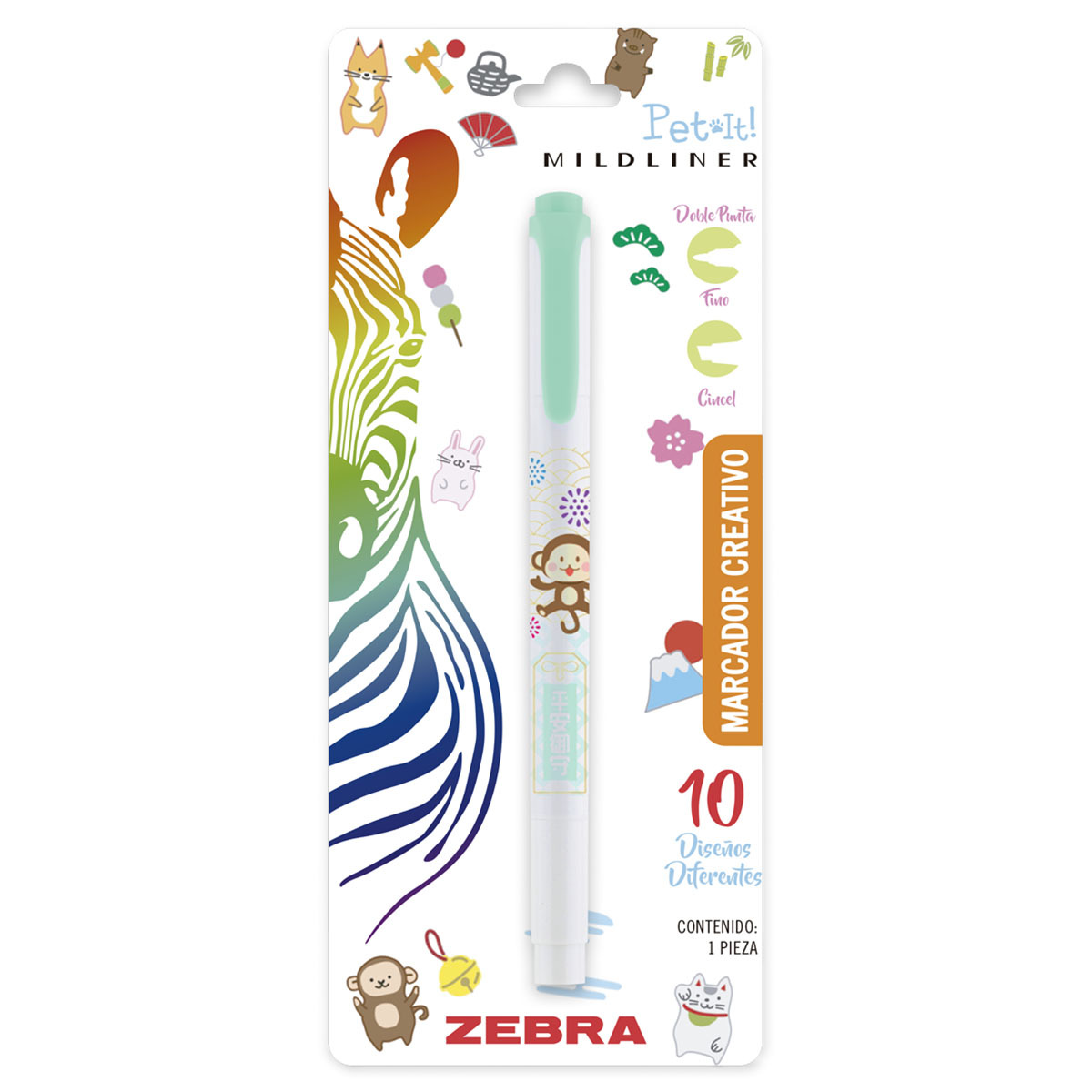 MARCADOR ZEBRA MILDLINER DOBLE PUNTA PET IT 1U (VERDE)