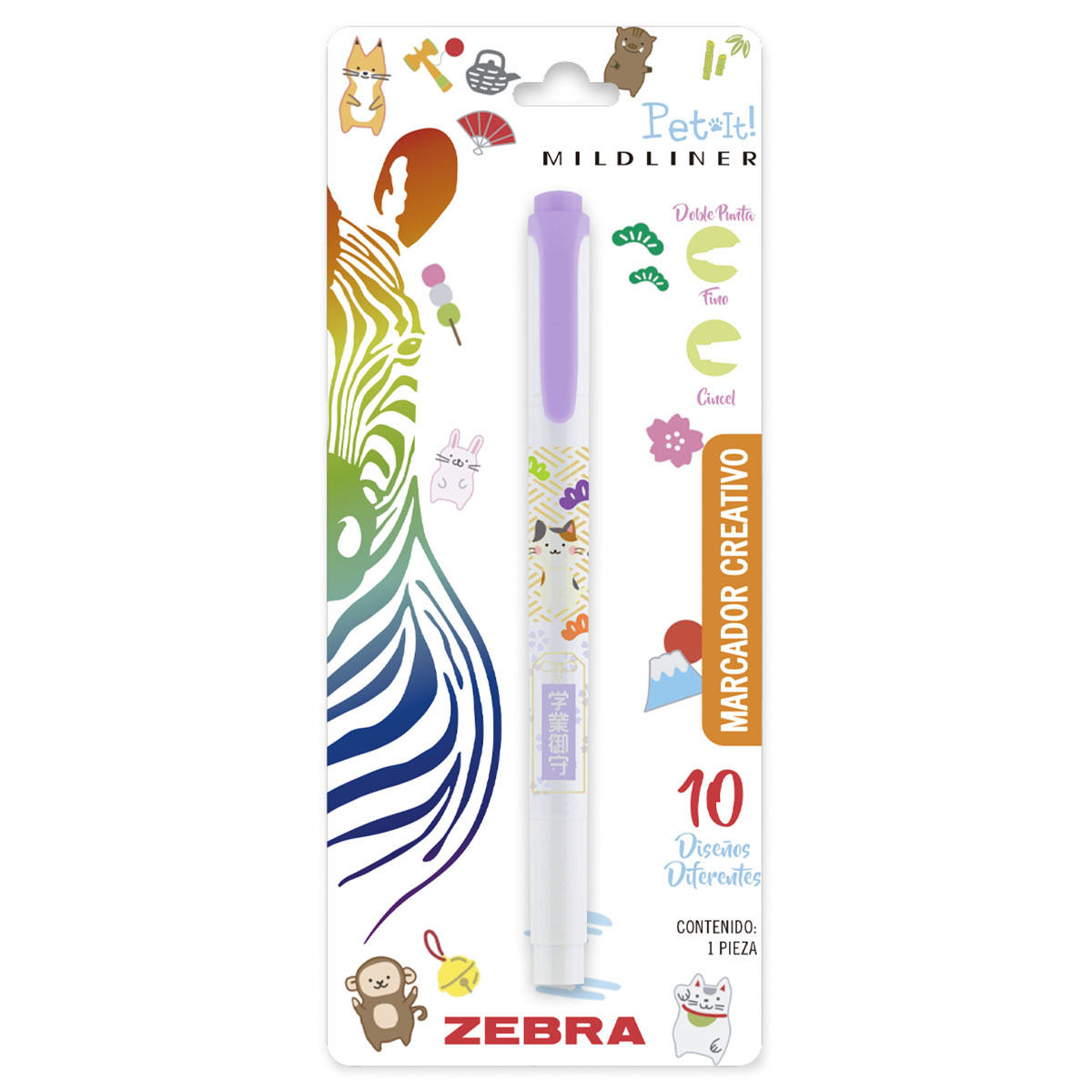 MARCADOR ZEBRA MILDLINER DOBLE PUNTA PET IT 1U (MORADO)