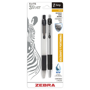 BOLIGRAFO Y PORTAMINAS 0.5MM ZEBRA ELITE SILVER 2U