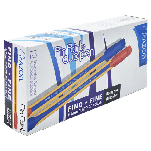 Boligrafo marca Azor de tinta fluida y trazo uniforme. Escritura comoda y duradera para uso diario en escuela y oficina.