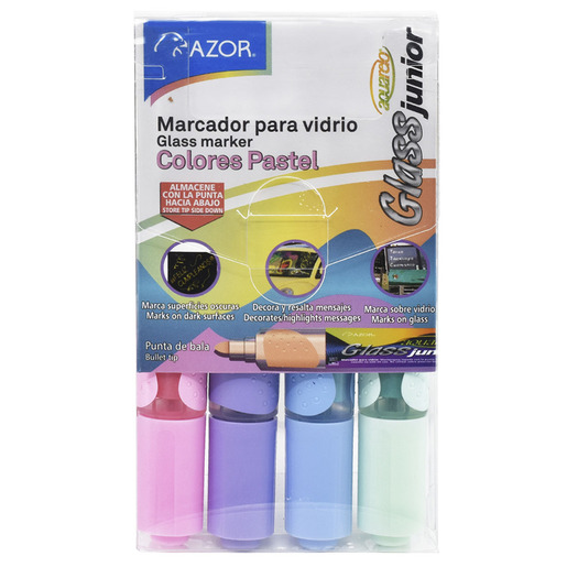 Marcadores marca Azor con tinta de alta cobertura y colores vibrantes. Versátiles para escuela, oficina, arte y manualidades.