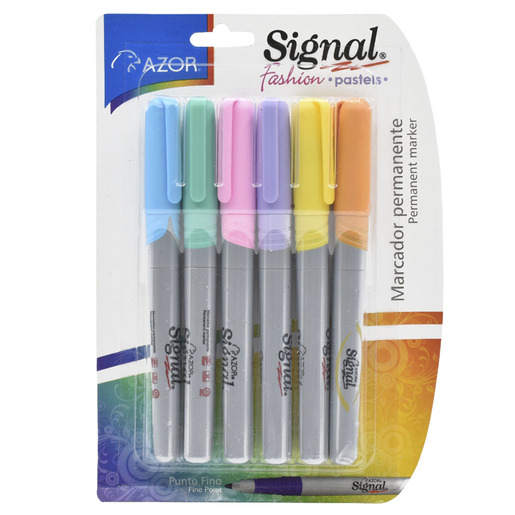Marcador permanente marca Signal de tinta resistente al agua y al desvanecimiento. Escribe sobre papel, carton, plastico, metal, vidrio y madera. Ideal para etiquetar y marcar en oficina, taller y bod