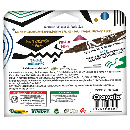 MARCADORES CRAYOLA ALTERNATIVE METALICOS 8U