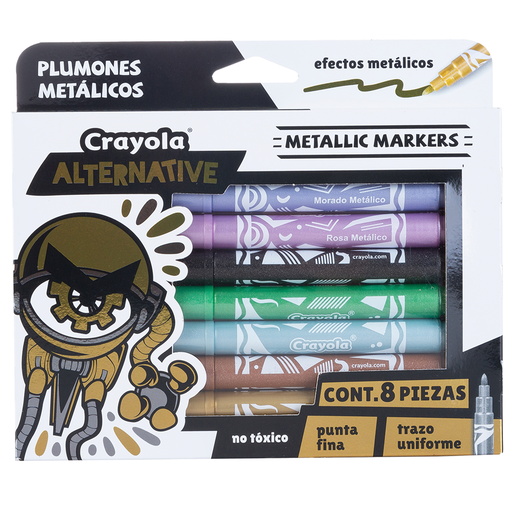 MARCADORES CRAYOLA ALTERNATIVE METALICOS 8U