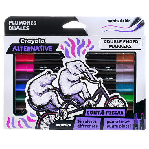 MARCADORES CRAYOLA ALTERNATIVE DUALES 8U