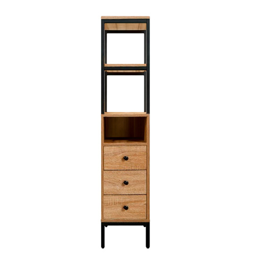 LIBRERO DE 3 NIVELES Y 3 GAVETAS LIGHT WOOD