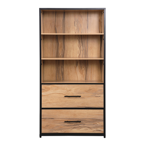 LIBRERA DE 3 REPISAS Y 2 GAVETAS 15MMCOLOR MADERAMEDIDAS: 80X30X160 CM
