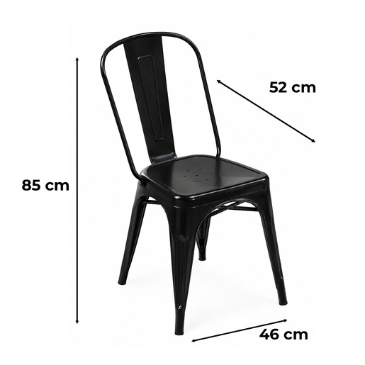 SILLA DE ESPERA DE METAL COLOR NEGRO 4TUNE