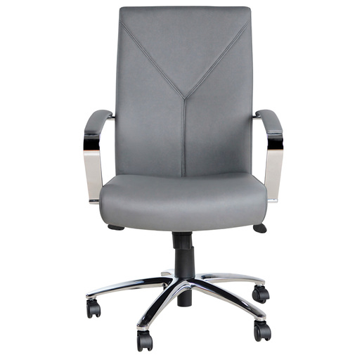 SILLA EJECUTIVA DE PU COLOR GRIS CON BRAZOS CROMADOS 4TUNE