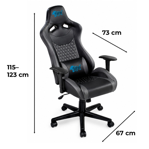 SILLA GAMER DE PU COLOR NEGRO Y GRIS 4TUNE