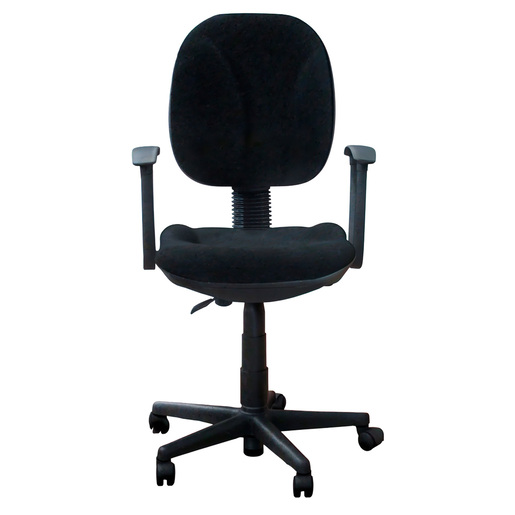 SILLA SECRETARIAL BASICA DE TELA NEGRA CON BRAZOS SKY CHAIRS