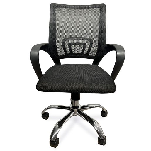 SILLA SECRETARIAL DE MESH NEGRO BASE CROMADA 4TUNE