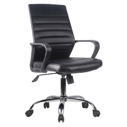 SILLA EJECUTIVA DE PU COLOR NEGRO RESPALDO ERGONOMICO