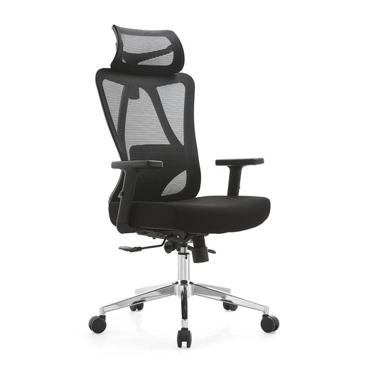SILLA EJECUTIVA DE MESH CON APOYA CABEZA COLOR NEGRO