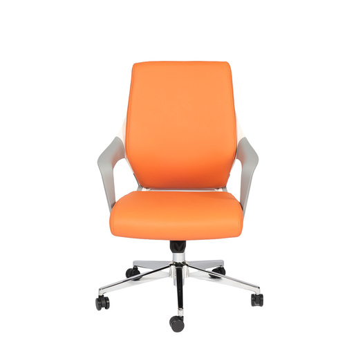 SILLA EJECUTIVA PU NARANJA PREMIUN BASE METAL 68 X 65 X 80-90CM
