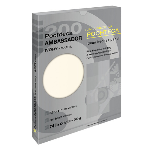 PAPEL AMBASSADOR MARFIL POCHTECA 200G 50HJS