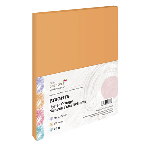 PAPEL BRIGHTS NARANJA TAMAÑO CARTA POCHTECA 100H