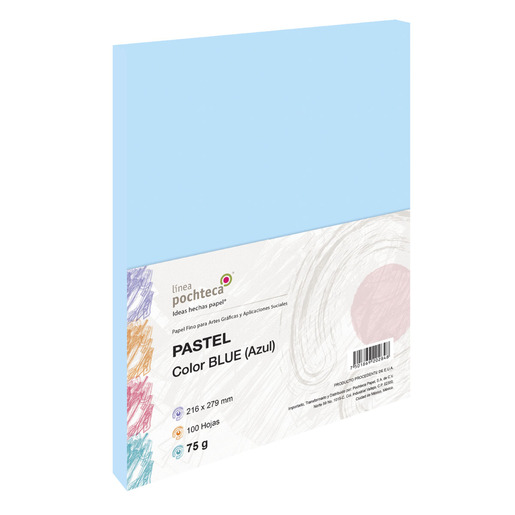 PAPEL PASTEL AZUL POCHTECA 75GR 100HJS