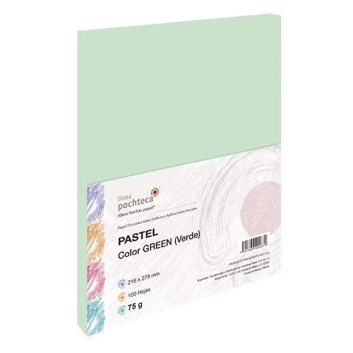 PAPEL PASTEL VERDE POCHTECA 75GR 100HJS