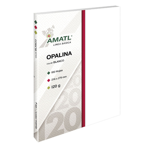 OPALINA AMATL BLANCA POCHTECA 120G TAMAÑO CARTA 100H