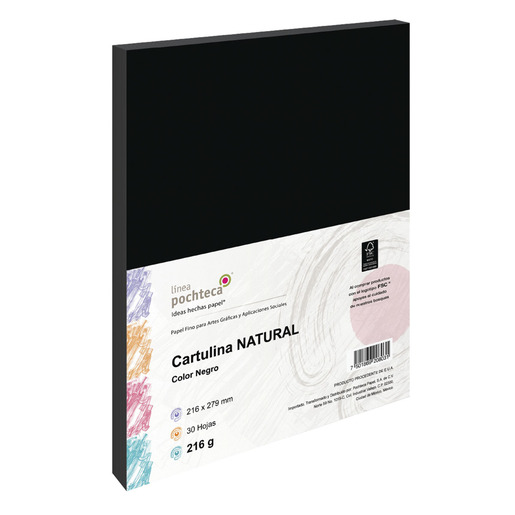 CARTULINA CARTA NEGRA POCHTECA 216 GRAMOS 30 U