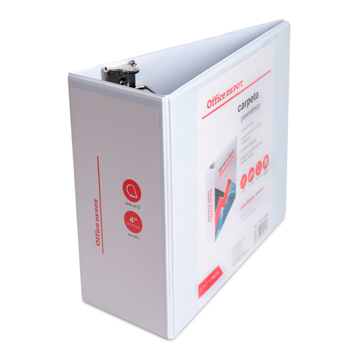 CARPETA, OFFICE DEPOT 3 ARILLOS EN "D", TAMAÑO CARTA, 4.0 PULG, BLANCA
