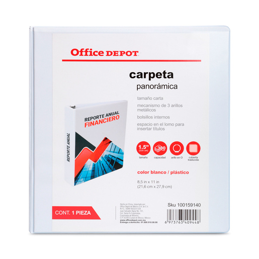 CARPETA, 3 ARILLOS EN O , TAMANO CARTA, 1.5 PULG