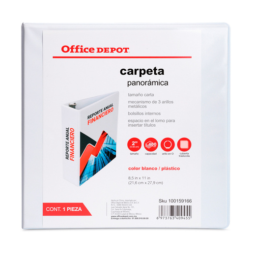 CARPETA, 3 ARILLOS EN O , TAMANO CARTA, 2.0 PULG
