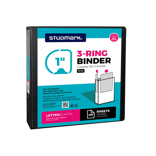 CARPETA STUDMARK D 1 PULG NEGRO