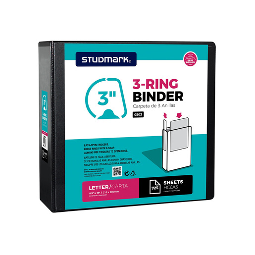 CARPETA STUDMARK D 3 PULG NEGRO