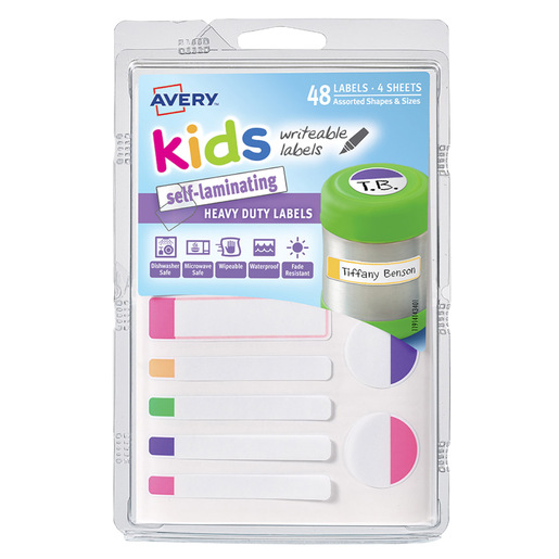 ETIQUETAS AUTOLAMINABLES KIDS VARIOS COLORES PAQ 48