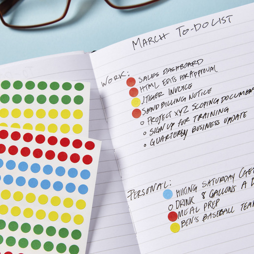 ETIQUETA REDONDA VARIOS COLORES 0.6 CM PAQ 768