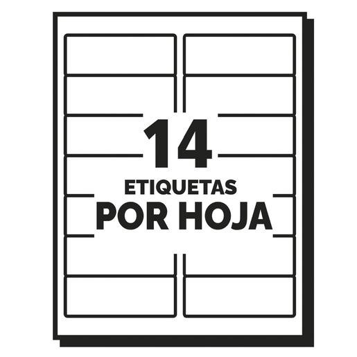 ETIQUETA BLANCA PERMANENTE LÁSER/INKJET  3.4 CM X 10.2 CM PAQ 1400