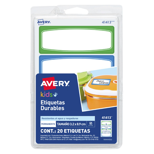 ETIQUETA DURABLE KIDS 3.2 X 8.9 CM PAQ 20