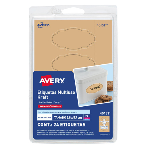 ETIQUETA REMOVIBLE KRAFT 2.8 X 5.7 CM LÁSER/INKJET PAQ 24