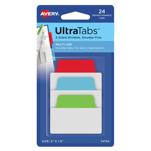 MINI ULTRA TABS COLORES PRIMARIOS 5.1 X 3.8 CM PAQ 24