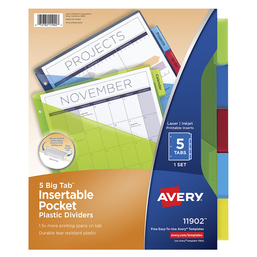 SEPARADOR WORK CON BOLSA AVERY 5DIV CO
