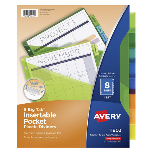 SEPARADOR WORK CON BOLSA AVERY 8DIV CO