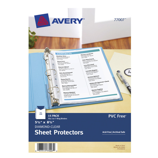 PROTECTOR DE HOJAS ACABADO CRISTALINO GRUESO, ESQUELA PAQ 15