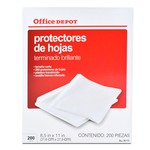 PROTECTOR OD DE HOJA TRANSPARENTE TAMAÑO CARTA 8.5X11", PAQUETE DE 200 UNIDADES