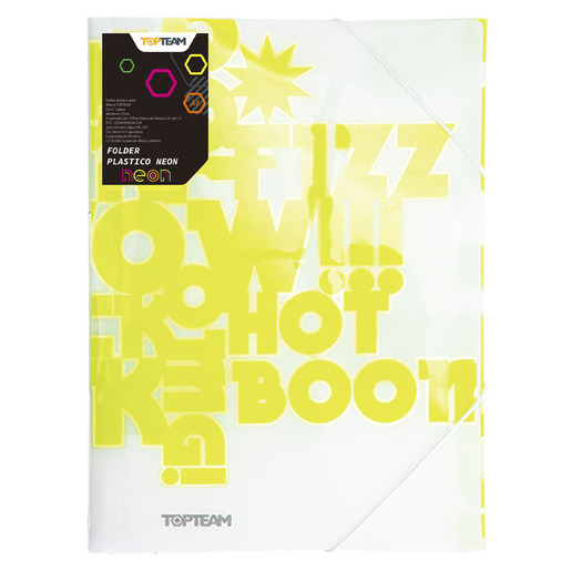 FOLDER CON COMPARTIMENTO TOP TEAM NEON AMARILLO