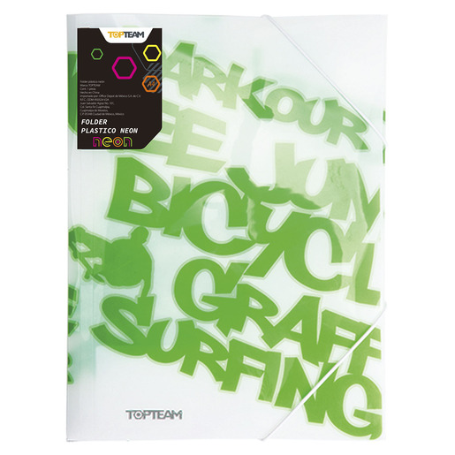 FOLDER CON COMPARTIMENTO TOP TEAM NEON VERDE